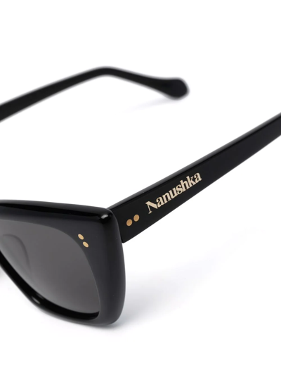 Shop Nanushka Cat-eye Sunglasses In Black