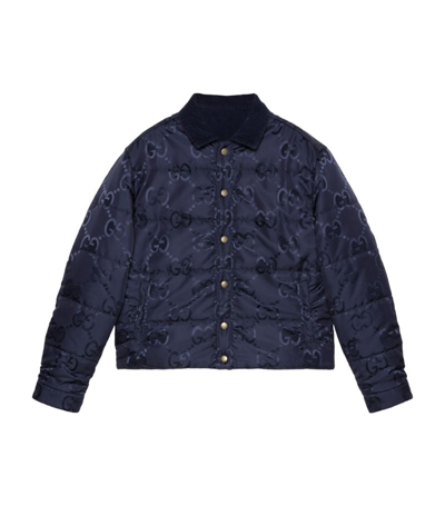 Shop Gucci Corduroy Reversible Gg Jacket In Blue