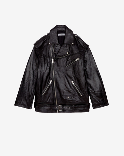 Shop Iro Odin Leather Jacket In Black