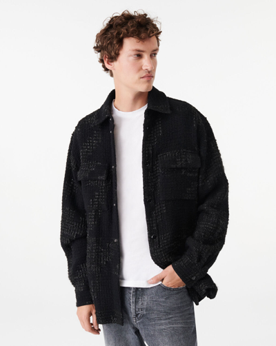 Shop Iro Mauri Woven Wool Overshirt In Black