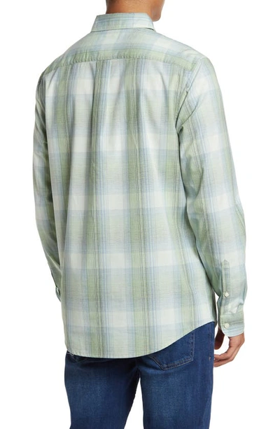 Shop Original Penguin Plaid Long Sleeve Button-down Shirt In Celadon