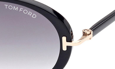 Shop Tom Ford 56mm Polarized Round Sunglasses In Smoke