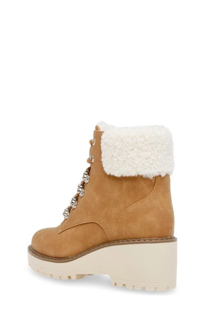 Shop Dolce Vita Faux Shearling Lug Sole Bootie In Camel