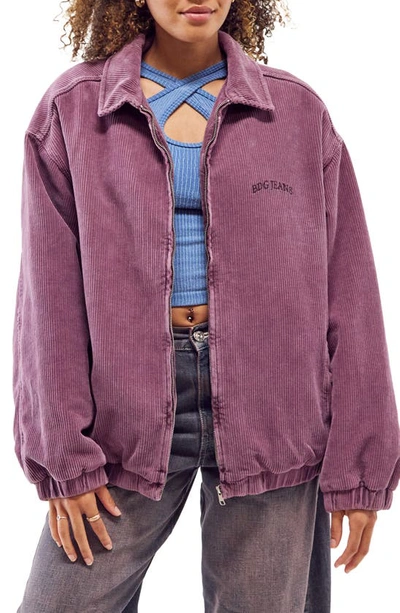 Bdg Urban Outfitters Oversize Corduroy Harrington Jacket In Purple