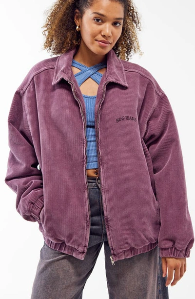 Bdg Urban Outfitters Oversize Corduroy Harrington Jacket In Purple