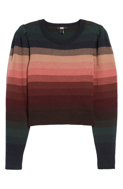 Shop Paige Callisto Stripe Crop Cotton & Cashmere Sweater In Bonet Stripe