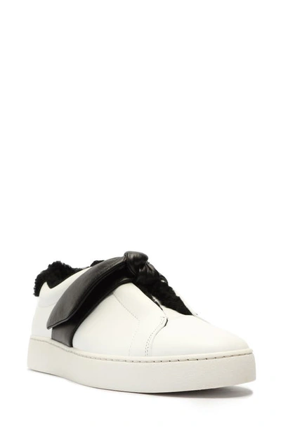 Shop Alexandre Birman Clarita Asymmetric Slip-on Sneaker In White/ Black