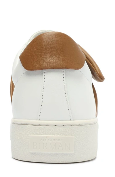Shop Alexandre Birman Clarita Asymmetric Slip-on Sneaker In White/ Cognac