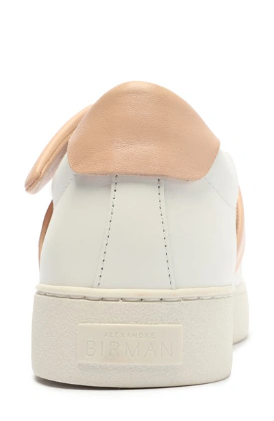 Shop Alexandre Birman Clarita Bow Slip-on Sneaker In White/ Nude