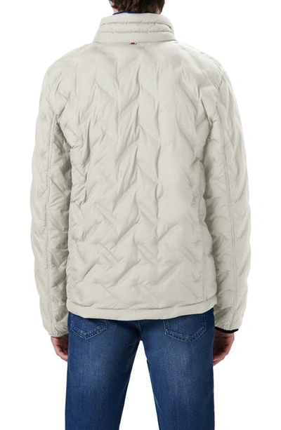 Shop Bugatchi Quilted Bomber Jacket In Stone