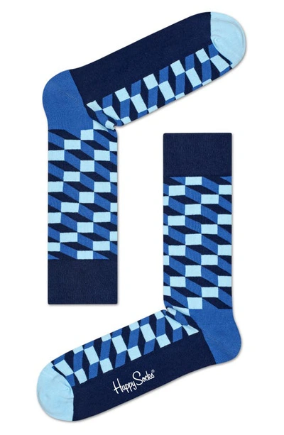 Shop Happy Socks Geometric Socks In Blue Combo