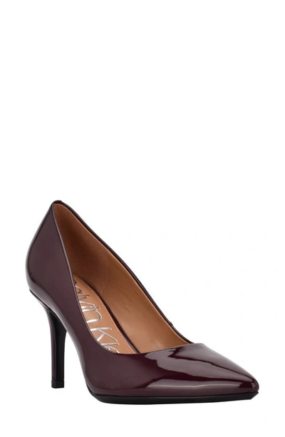 Shop Calvin Klein Gayle Pointed Toe Pump In Dark Red