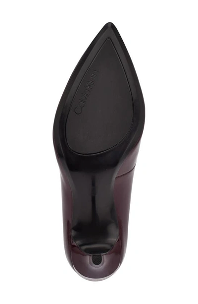 Shop Calvin Klein Gayle Pointed Toe Pump In Dark Red