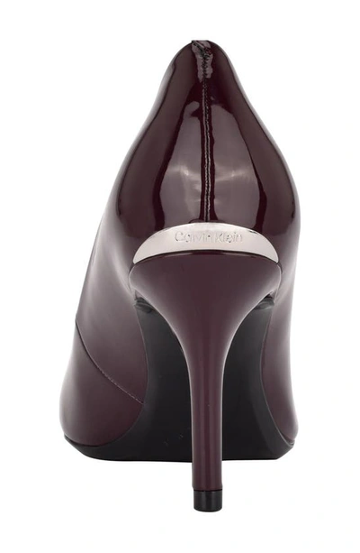 Shop Calvin Klein Gayle Pointed Toe Pump In Dark Red