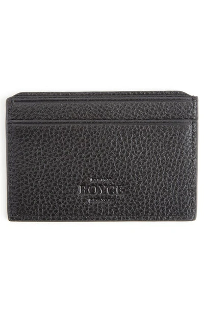 Royce New York Personalized Rfid Leather Card Case In Black- Deboss