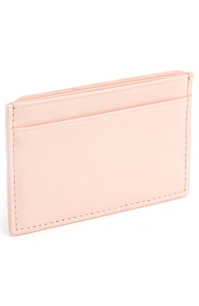 Shop Royce New York Personalized Rfid Leather Card Case In Light Pink- Deboss