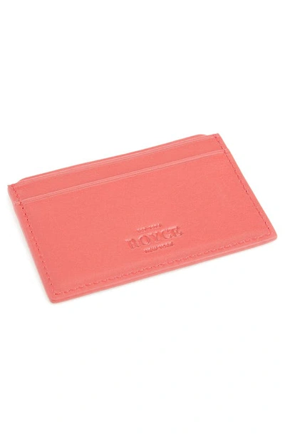 Royce New York Personalized Rfid Leather Card Case In Red- Deboss