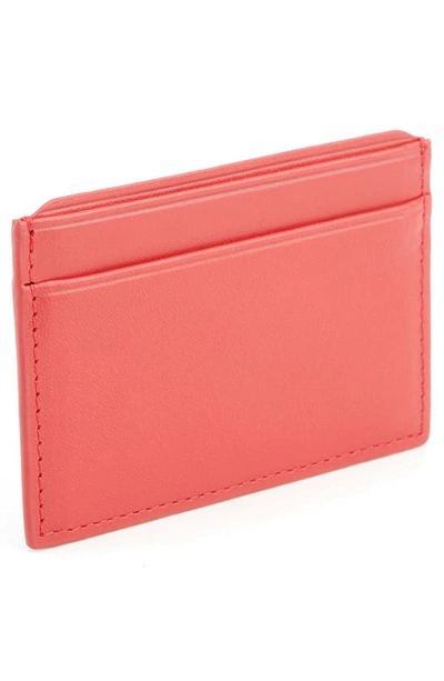 Shop Royce New York Personalized Rfid Leather Card Case In Red- Deboss
