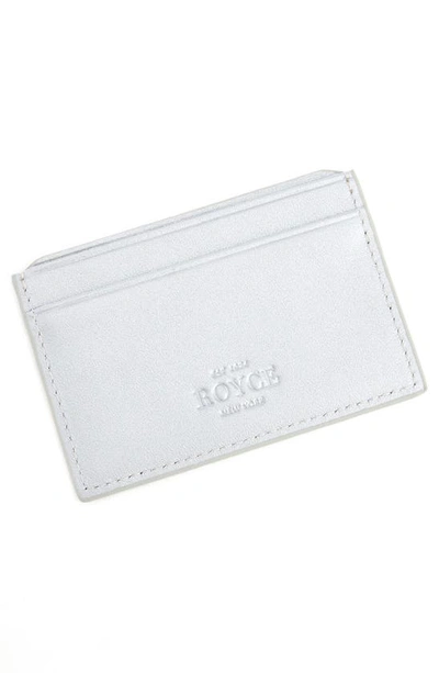 Royce New York Personalized Rfid Leather Card Case In Silvereboss