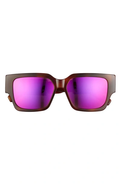 Shop Dior Cd Su 55mm Square Sunglasses In Havana/ Violet