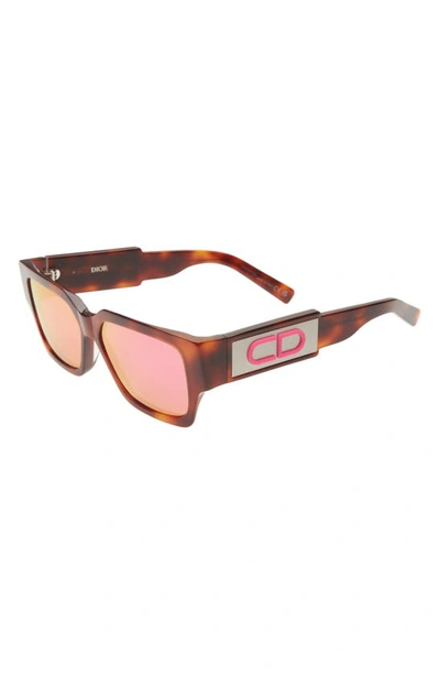 Shop Dior Cd Su 55mm Square Sunglasses In Havana/ Violet