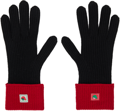 Shop Kenzo Black  Paris Wool Gloves In 99 - Black