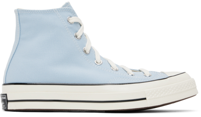 Shop Converse Blue Chuck 70 High Sneakers In Lt Armory Blue/egret