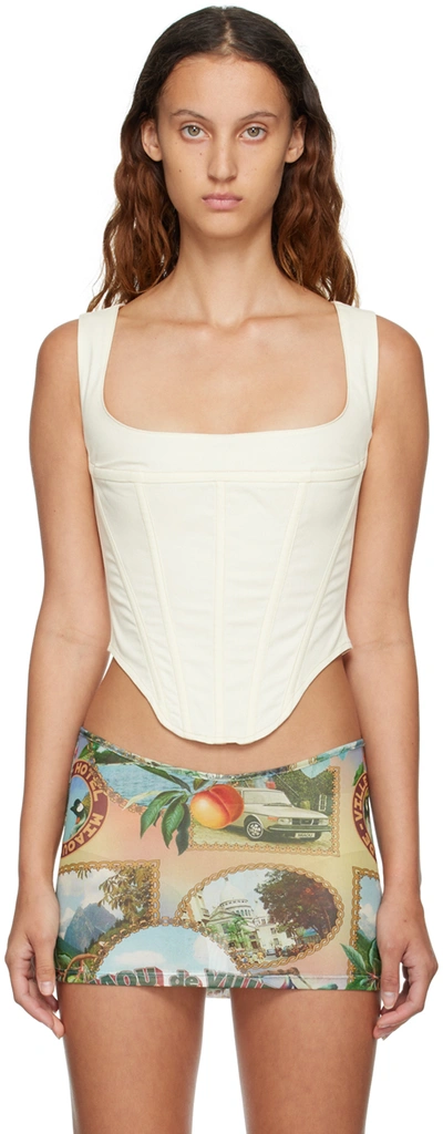 Shop Miaou Off-white Campbell Tank Top In Creme