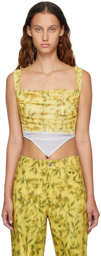 Miaou Tati Saint Bleached-print Top In Saint Bleached