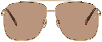Shop Stella Mccartney Gold Falabella Sunglasses In 30e Shiny Endura Gol