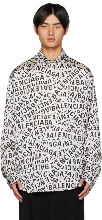 Shop Balenciaga Gray Oversized Shirt In 1240 Grey