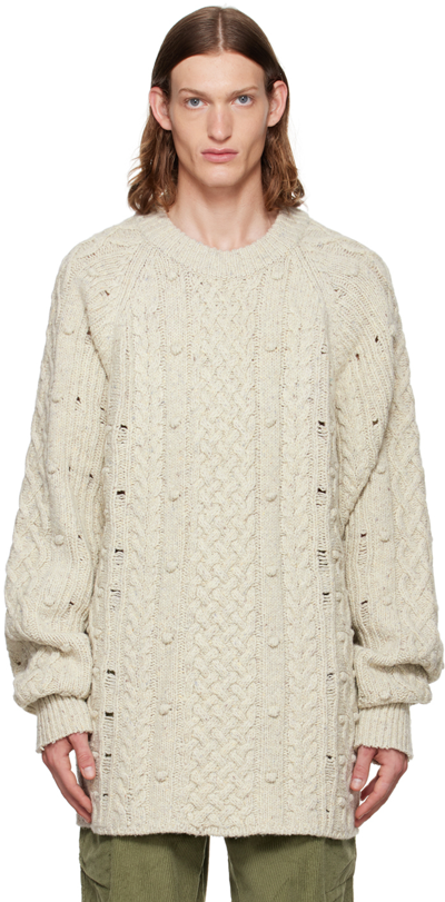 Shop Andersson Bell Beige Long Sweater In Ecru Ecru