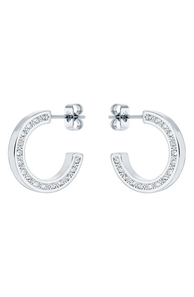 Shop Ted Baker Senatta Reversible Crystal Hoop Earrings In Silver Tone Clear Crystal