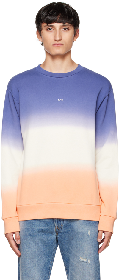 Shop Apc Multicolor Chris Sweatshirt In Ead Peach