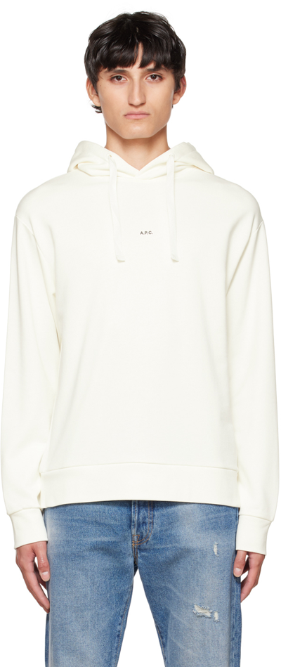 Shop Apc Off-white Larry Hoodie In Aab White