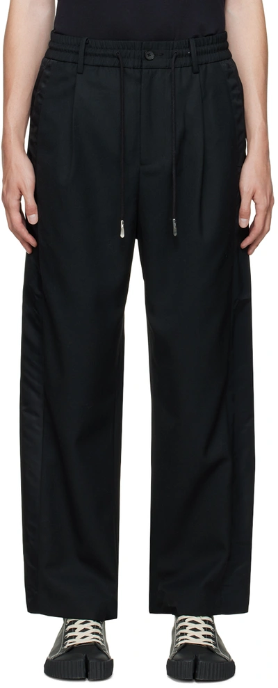Shop Feng Chen Wang Black Paneled Trousers