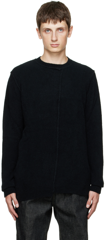 Shop Isabel Benenato Black Paneled Sweater In 01 Black