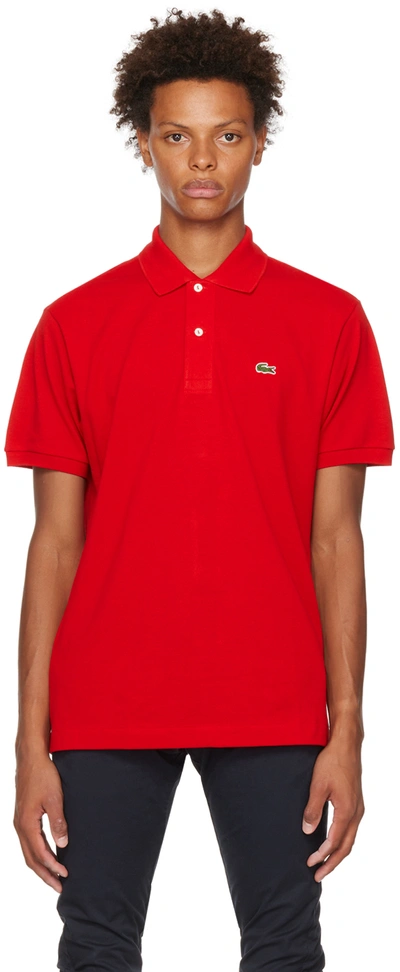 Lacoste Interlock Piqué Jersey Golf Polo In 240 Red