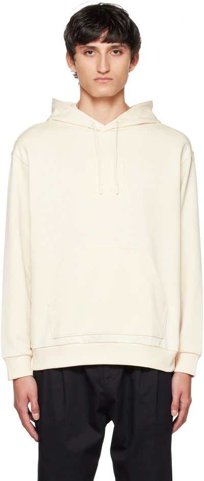 Shop Li-ning Off-white Embroidered Hoodie
