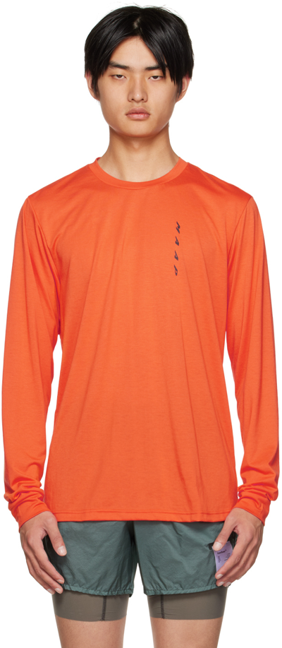 Shop Maap Orange Shift Dry Long Sleeve T-shirt
