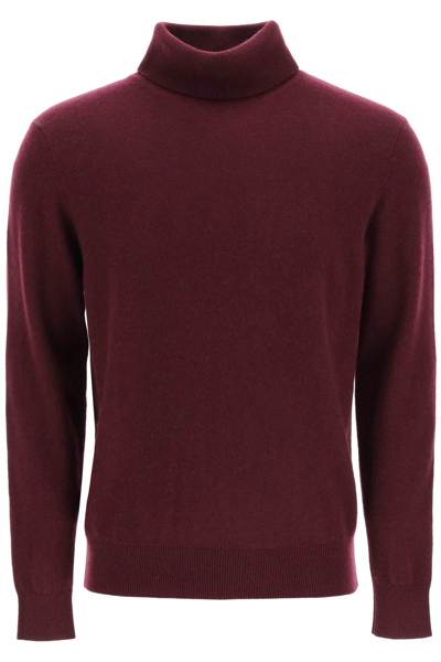 Shop Agnona Cashmere Turtleneck Sweater In Red
