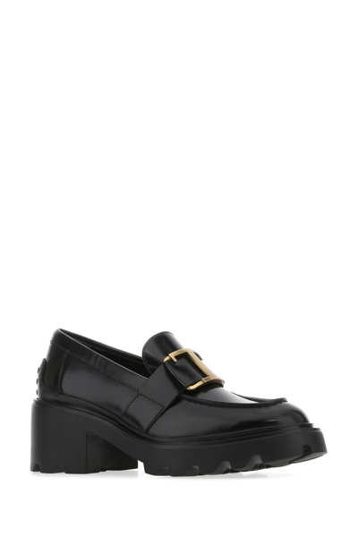 Tod's Shiny Leather Logo Buckle Chunky Loafers