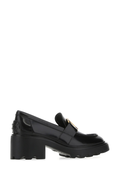 Tod's Shiny Leather Logo Buckle Chunky Loafers