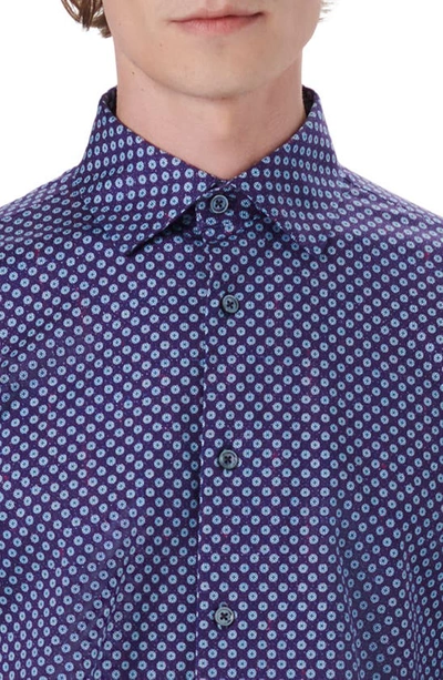 Shop Bugatchi Ooohcotton® Print Button-up Shirt In Navy