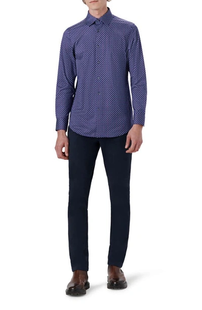 Shop Bugatchi Ooohcotton® Print Button-up Shirt In Navy