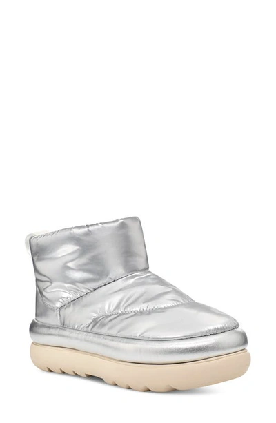 Ugg Classic Maxi Mini Low Heels Ankle Boots In Silver Polyamide | ModeSens