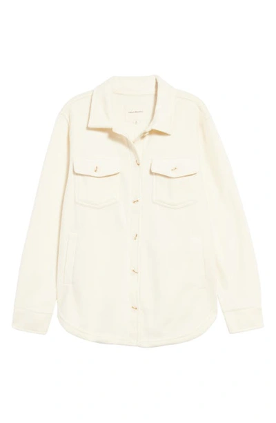 Thread & Supply Plaid Polar Fleece Shacket In Ivory