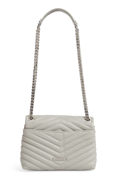 Shop Rebecca Minkoff Edie Quilted Leather Crossbody Bag In Perla
