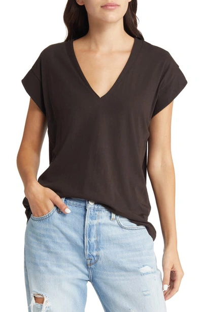 Shop Frame Le Mid Rise V-neck Tee In Americano