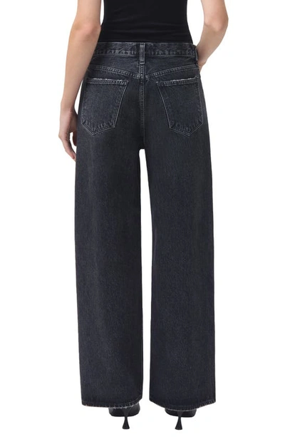 Shop Agolde Low Rise Baggy Organic Cotton Jeans In Paradox Md Washed Blk